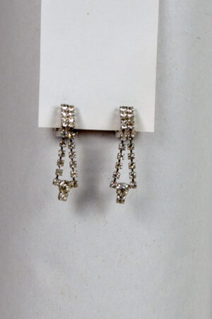 dangling earrings made of small crystals