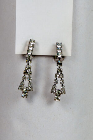 dangling earrings made of small crystals