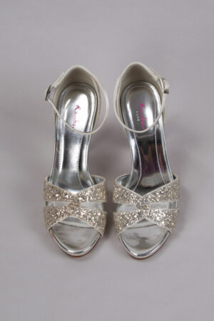 Silver sparkling high heel loose platform shoes