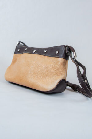 two-tone leather handbag