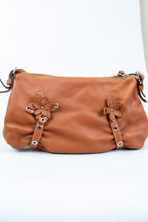 Gianni Chiarini handbag in brown leather with flowers