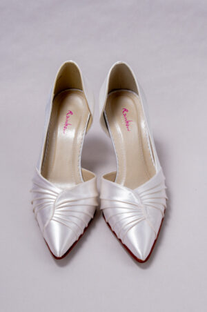 Rainbow satin wedding shoes