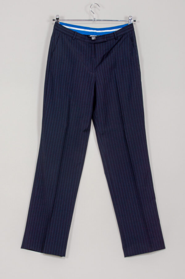 DKNY women's classic navy blue striped trousers