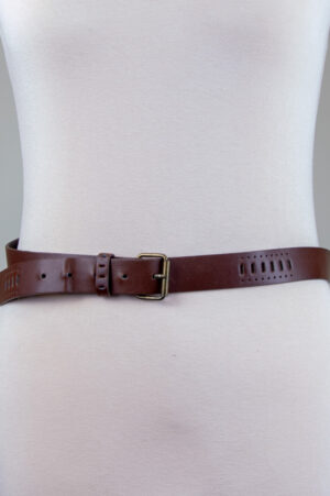 Brown faux leather belt.