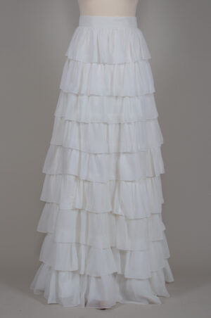 chiffon skirt in natural white