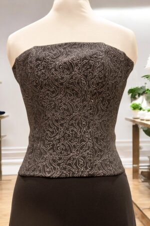 black brocade corset