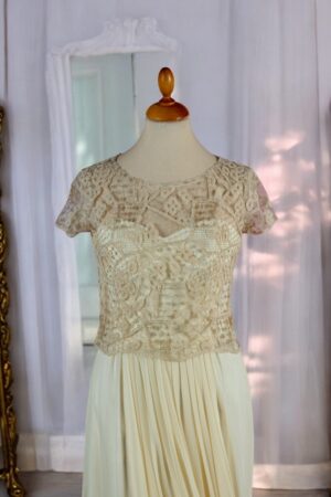 Luxurious golden lace top.