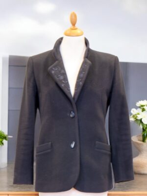 wool jacket with embroidered collar and cuffs