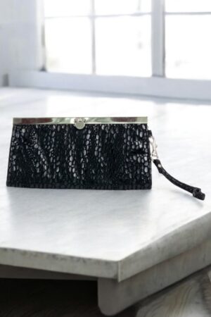 black textile handbag