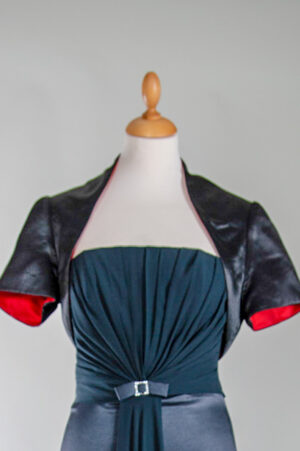 festive black bolero with short sleeves