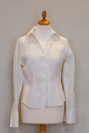 Sisley sporty linen blouse in natural white