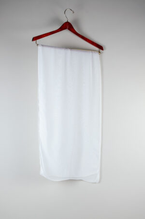 A sheer off-white chiffon shoulder scarf