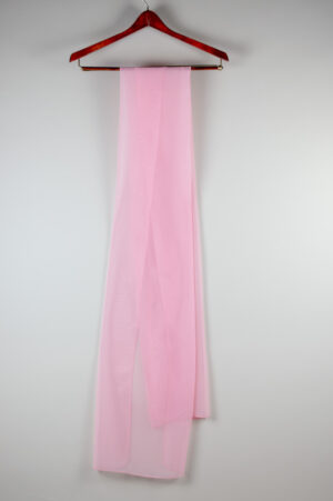 A sheer pink chiffon shawl