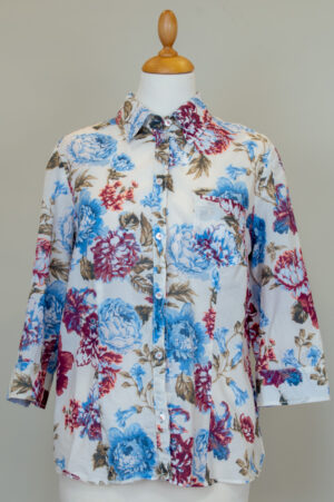 button-down shirt with flower print
