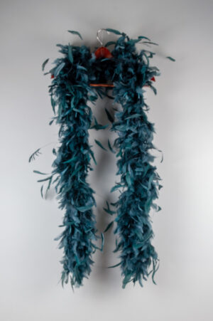Dark green feather boa made of ostrich feathers