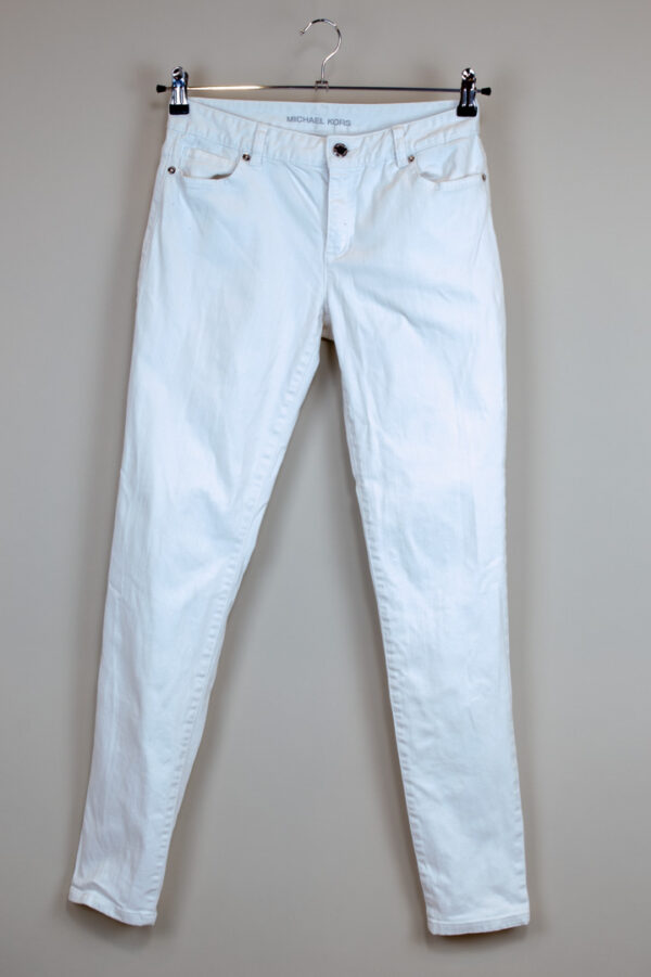 Michael Kors women's white slim-fit jeans