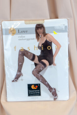 Elegant and seductive stay-up stockings with fine lace tops, elasticized with non-slip silicone.