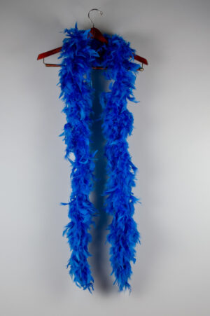 Blue feather boa of ostrich.
