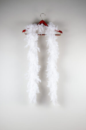 A feather boa made from white ostrich feathers