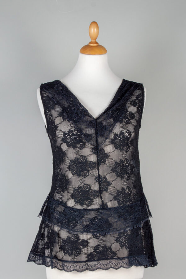 Save the Queen black lace top with peplum