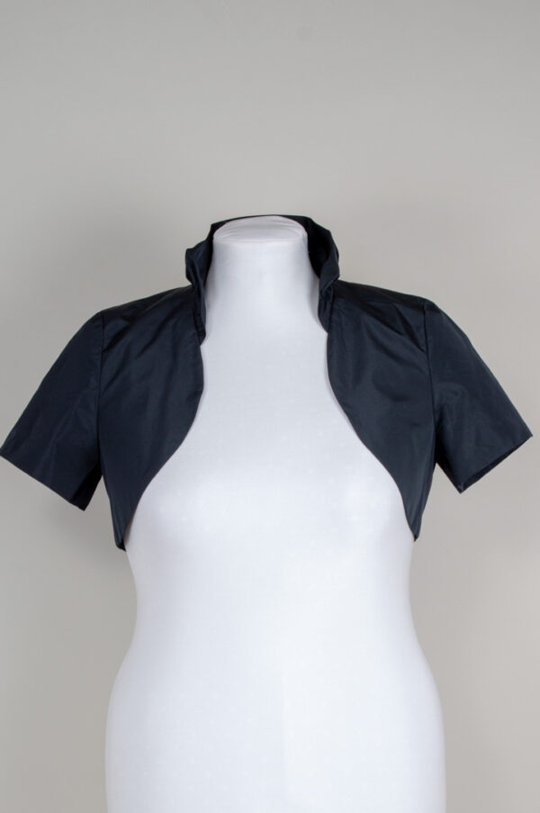 festive black taffeta bolero