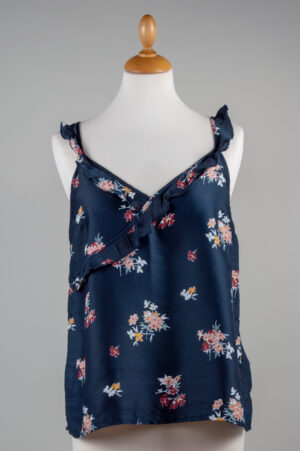 floral top with asymmetric design