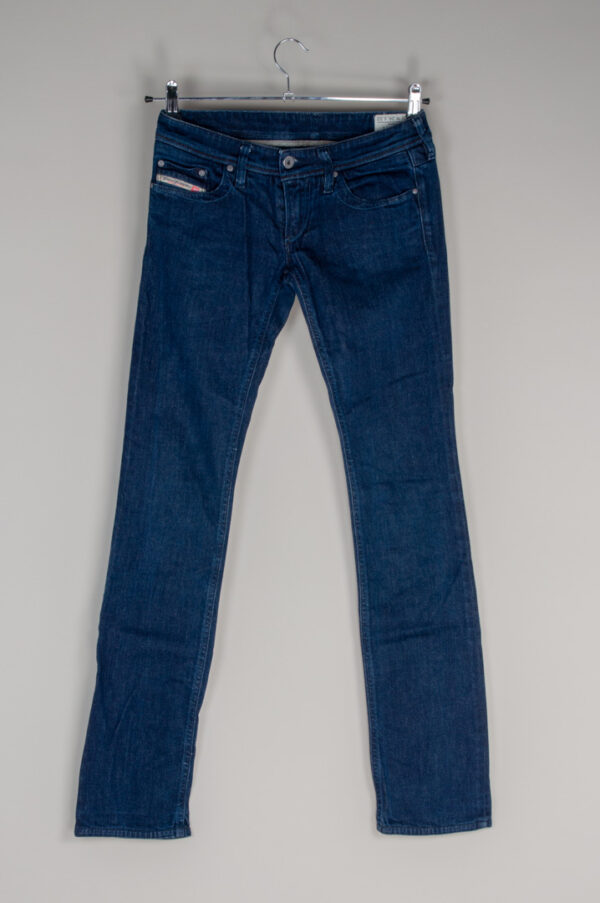 Diesel women's dark blue low-waisted jeans for women