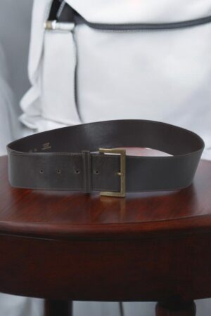 Brown leather belt.