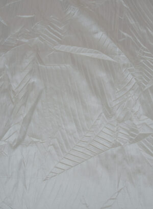 waffled natural white taffeta