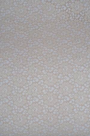 thin lace in ivory with a beige pattern