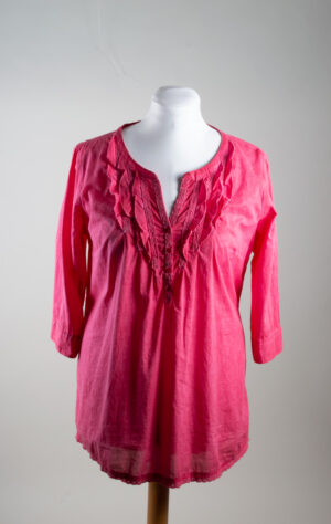 wide cut pink cotton blouse-tunic