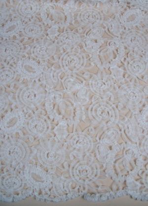 white voluminous lace on both edges scalloped