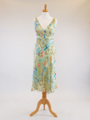 multicolored summer dress in thin silk