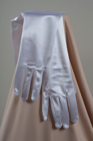 long white shiny gloves for brides
