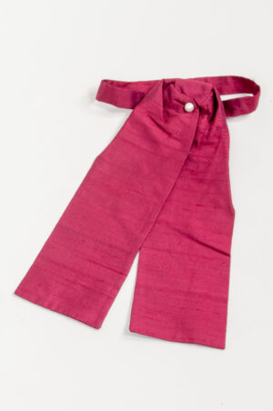 Ready-to-wear burgundy raw silk necktie.