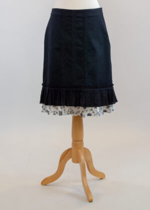 A-line black cotton skirt