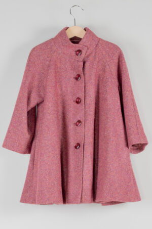 Girls' vintage pink woolen coat