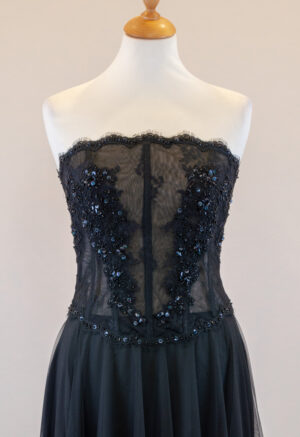 Black tulle festive top.