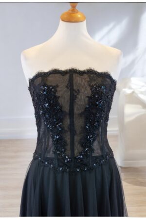 Black tulle festive top.