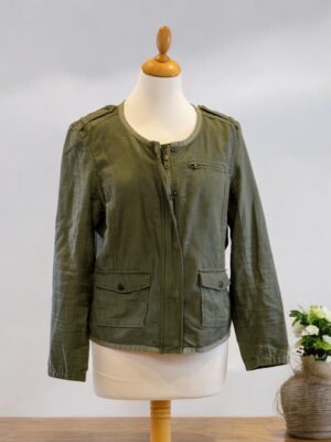 Olive green sports jacket.