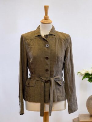 Olive green sports jacket.