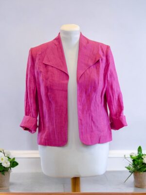 Bright pink linen summer jacket.