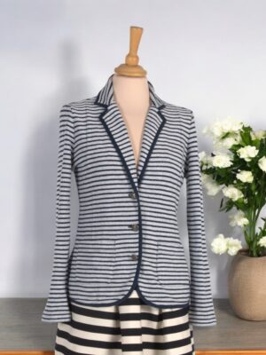 Unlined striped cotton jersey summer jacket.