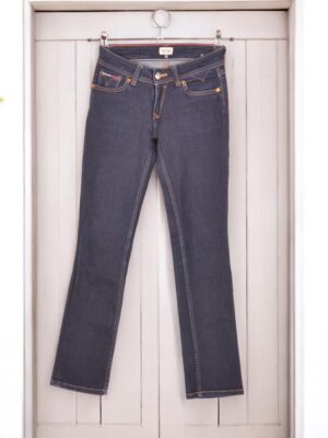 Slim fit dark blue women's jeans.