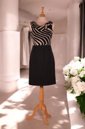 S.t.i two-tone solid pencil-style jersey dress.